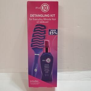 NIB It's a 10 Detangler Kit Everyday Miracle Hair Leave In and Brush